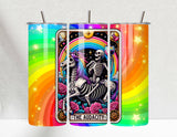 "The Audacity Tarot Rainbow Unicorn" design on a 20 oz skinny tumbler with lid and straw
