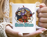 "Scare Bears" Halloween design on a white coffee mug