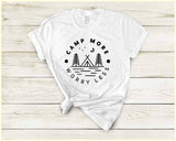 "Camp More Worry Less" design on a unisex t-shirt
