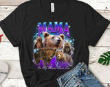 "In My Mama Bear Era" design on a black unisex t-shirt