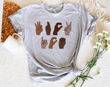 "F*ck ICE Sign Language" design on a unisex t-shirt