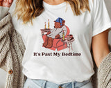 "It's Past My Bedtime Bear" design on a white unisex t-shirt