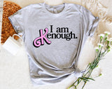 "I Am Kenough" design on a heather gray unisex t-shirt