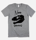 "Nana Saurus" design on a unisex t-shirt