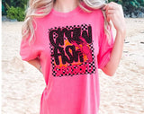 "Crawfish Season" design on a pink watermelon Comfort Colors t-shirt
