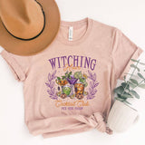 "Witching Hour Cocktail Club" design on a unisex t-shirt