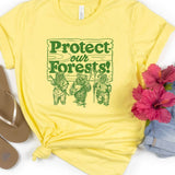 "Protect Our Forests" design on a unisex t-shirt