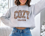 Cozy Season Fall Leaves Sweatshirt, Unisex Crewneck