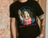 "You Look Like The 4th Of July Meme" design on a black unisex t-shirt