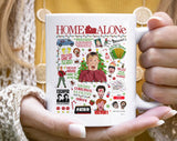 "Home Alone Inspired Christmas Collage" Christmas design on a white coffee mug