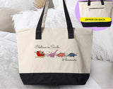 I Believe In Santa & Dinosaurs Funny Christmas Tote Bag