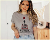 "Running Up That Hill" design on a heather gray unisex t-shirt