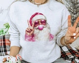 Ugly Christmas Sweater Sweatshirt – Santa Claus Peace Bubble Gum