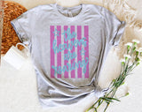 "The Heavens Are Roaring Striped" design on a unisex t-shirt