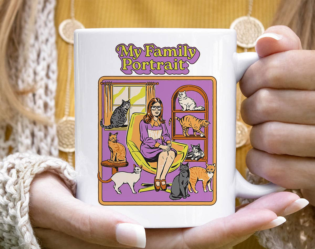 "My Family Portrait" design on a white ceramic coffee mug