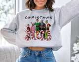 "Christmas 2023" design on an ash gray unisex crewneck sweatshirt