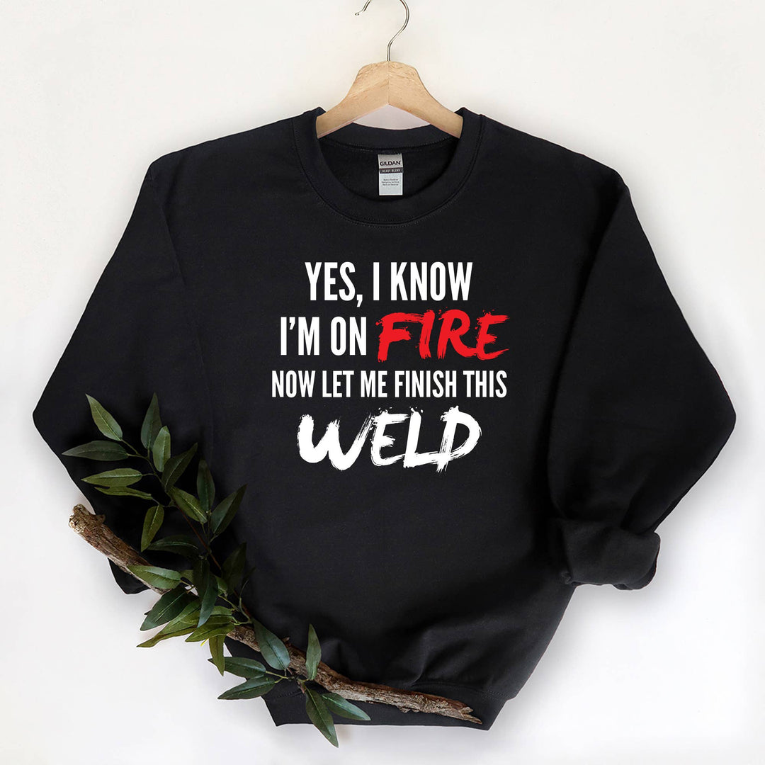 "Welder Metal Worker" design on a black unisex crewneck sweatshirt