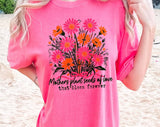"Mothers Plant Seeds Of Love" design on a pink watermelon Comfort Colors t-shirt
