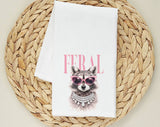 Feral Vogue Raccoon Tea Towel, Flour Sack Kitchen Dish Towel