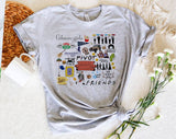 "Gilmore Girls Friends Mashup" design on a heather gray unisex t-shirt
