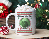 "Hallelujah Holy Sh#@" Christmas design on a white coffee mug