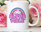 Alpha Male Funny Unicorn Rainbow Coffee Mug