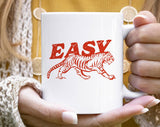 "Easy Tiger Retro" design on a white ceramic coffee mug