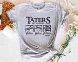 "Tater's Potatoes" design on a unisex t-shirt