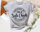 "I'm A Side Chick Turkey" design on a heather gray unisex t-shirt