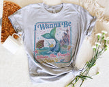 "I Wanna Be Where The People Aren't Mermaid" design on a heather gray unisex t-shirt