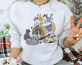 Serotonin Booster Cats Sweatshirt, Funny Animal Crewneck