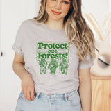 "Protect Our Forests" design on a unisex t-shirt