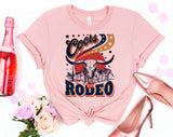 "Coors Country Rodeo Cow Skull" design on a peach unisex t-shirt