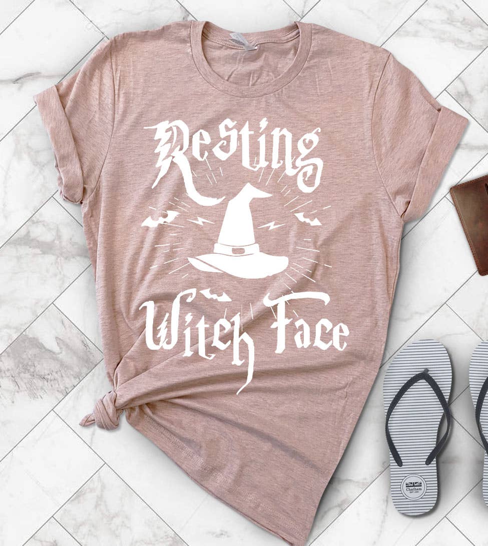 "Resting Witch Face" design on a unisex t-shirt