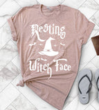 "Resting Witch Face" design on a unisex t-shirt