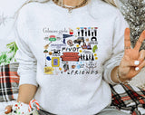 "Gilmore Girls Friends Mashup" design on an ash gray unisex crewneck sweatshirt