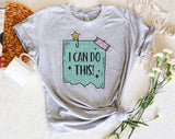 "I Can Do This" design on a heather gray unisex t-shirt