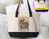 The Midnight Hour Halloween Retro Pumpkin Tote Bag
