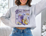 "Blue Moon Over Brooklyn Heated Rivalry" design on an ash gray unisex crewneck sweatshirt