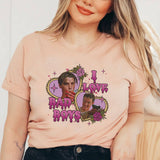 "I Love Bad Boys Horror Movie" design on a unisex t-shirt