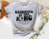 "Daughter Of The King" design on a heather gray unisex t-shirt
