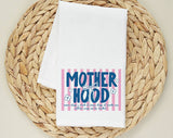 Motherhood Pink & Blue Mom Tea Towel, Flour Sack Kitchen Dish Towel