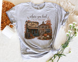 "Where You Lead I Will Follow Gilmore" design on a unisex t-shirt