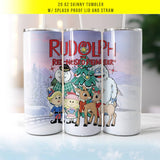 Rudolph Pastel Christmas 20oz Skinny Tumbler with Lid & Straw