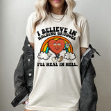 I Believe In Holding Grudges Heart - Rainbow Funny T-Shirt