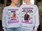 Barbie And Ken - Matching Couples Ugly Christmas Sweater - Party Sweatshirt