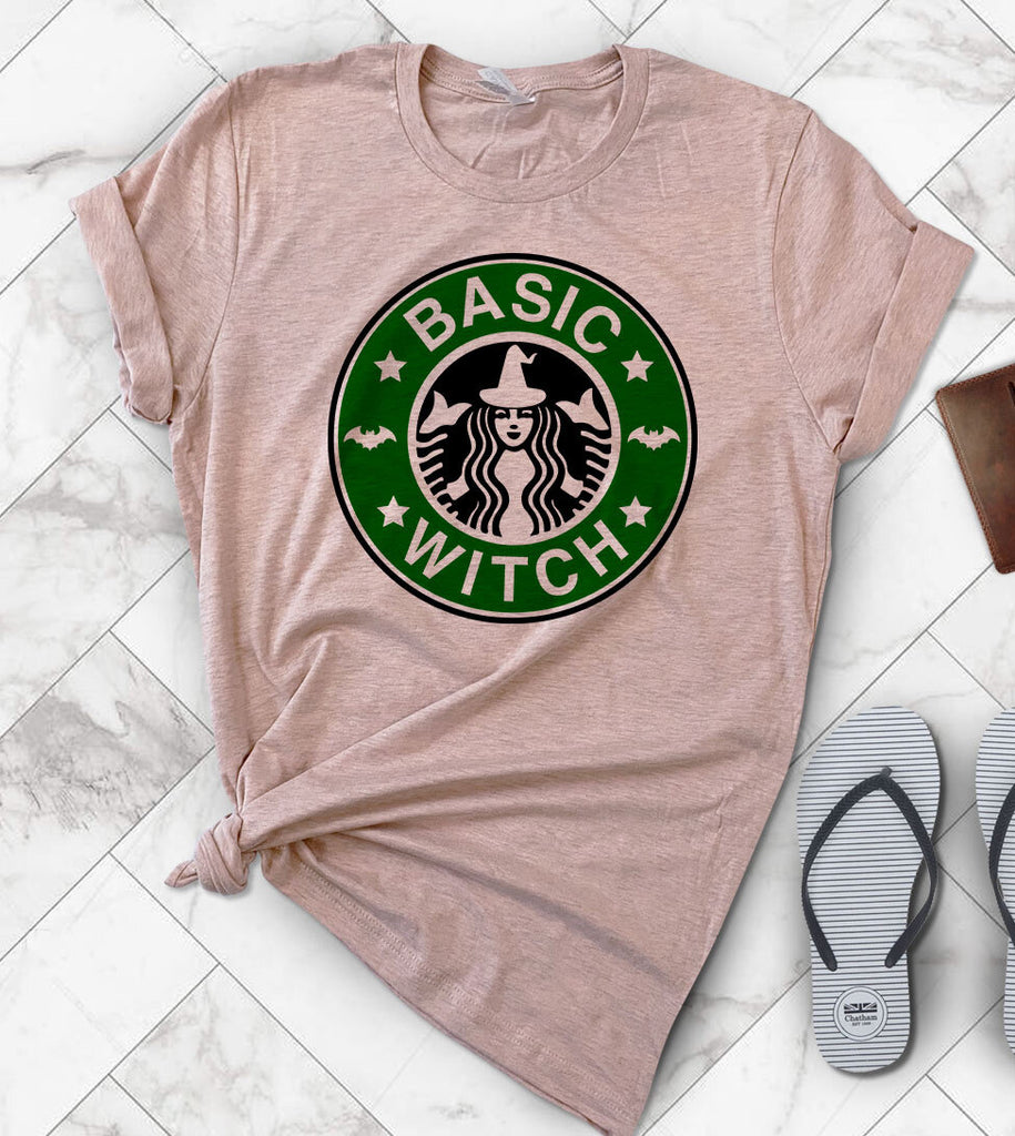 Basic Witch Coffee Parody- Funny Halloween T-Shirt
