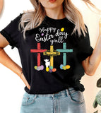 Happy Easter Y'all - Easter Cute Religious God Jesus Cross T-Shirt