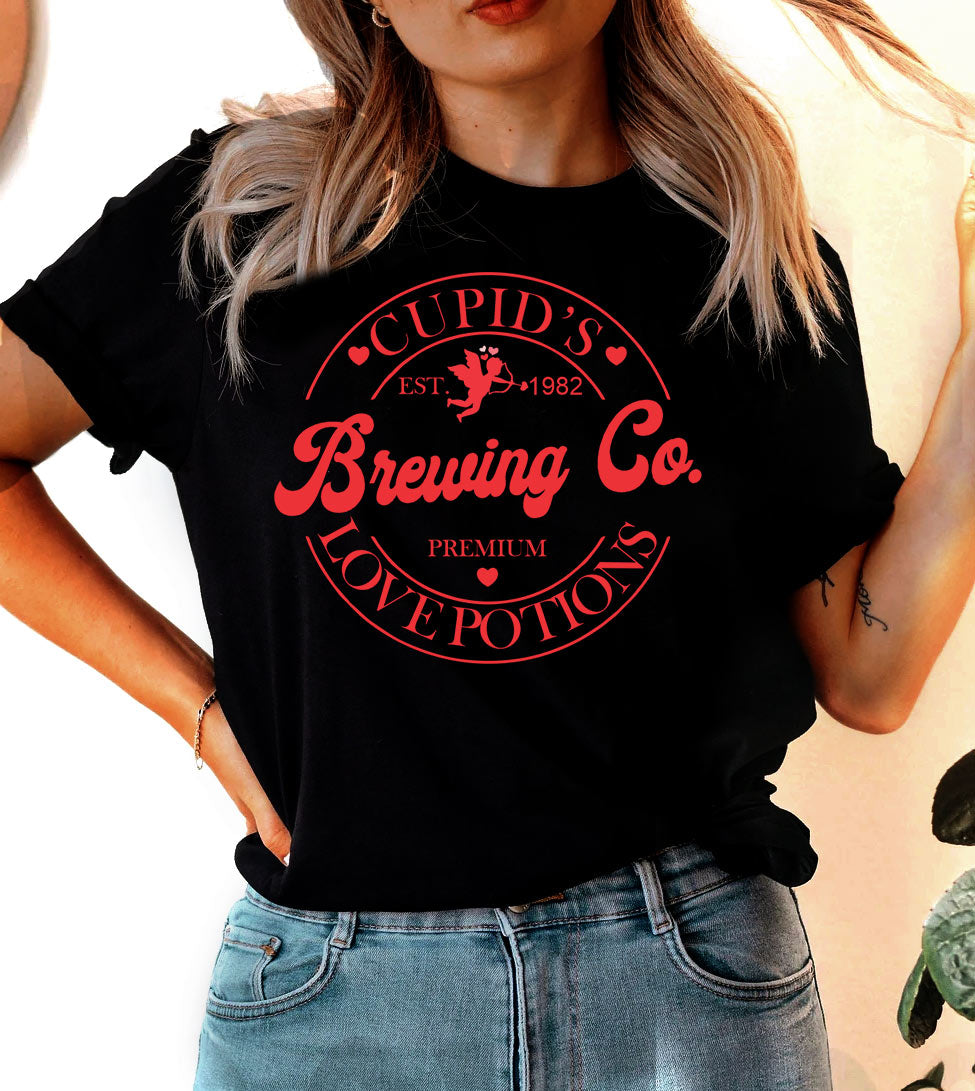 Cupid's Love Potions Brewing Co. - Valentine's Day Cute Sweet Fun Love Gift T-Shirt