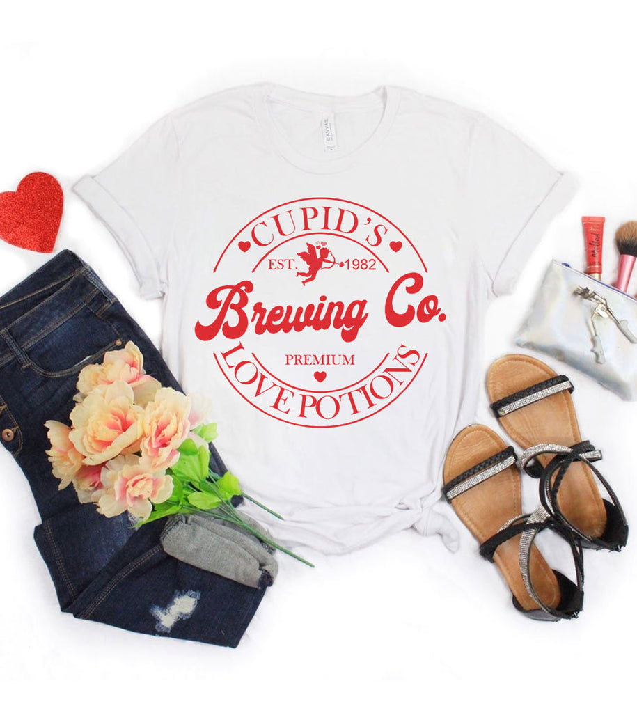 Cupid's Love Potions Brewing Co. - Valentine's Day Cute Sweet Fun Love Gift T-Shirt